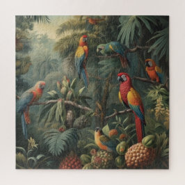 Botanische Papageienlandschaft und Ananas