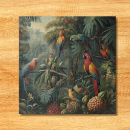 Botanische Papageienlandschaft und Ananas