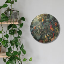 Botanische Papageienlandschaft und Ananas