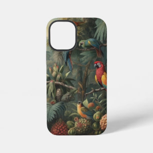 Botanische Papageienlandschaft und Ananas iPhone 12 Mini Hülle