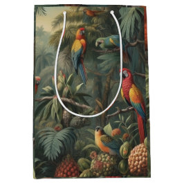 Botanische Papageienlandschaft und Ananas Mittlere Geschenktüte