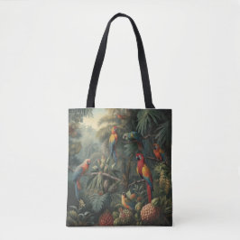 Botanische Papageienlandschaft und Ananas Tasche