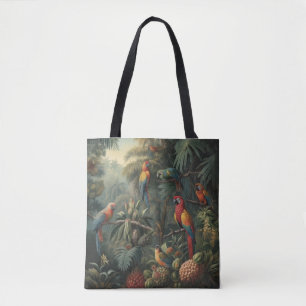 Botanische Papageienlandschaft und Ananas Tasche