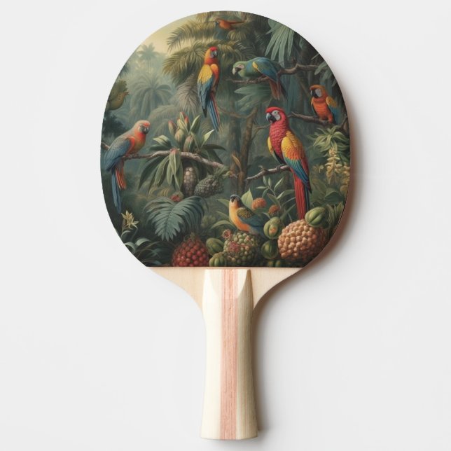 Botanische Papageienlandschaft und Ananas Tischtennis Schläger (Vorderseite)
