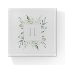 Botanische Personalisierte Monogramm-Wasserfarbe