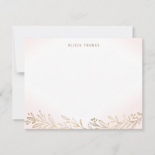 Botanische personalisierte Stationerie aus Rost un Mitteilungskarte