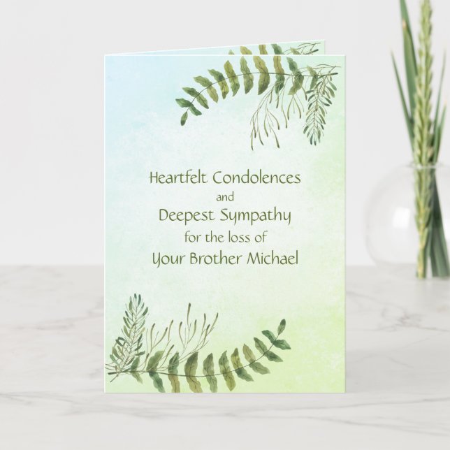 Botanische Personalisierte Sympathiekarte Wasserfa Karte (Vorderseite)