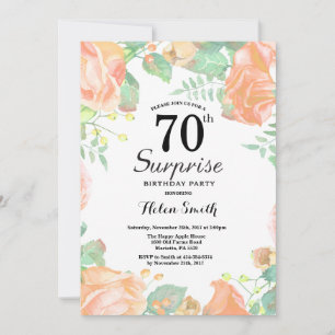 Botanische Pfirsichflorüberraschung 70. Geburtstag Einladung