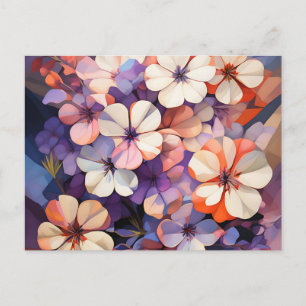 Botanische Pflanze Abstrakt Phlox Floral Postkarte