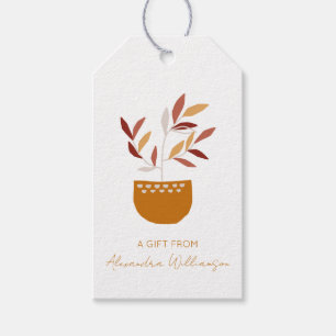 Botanische Pflanze im Herbst Personalisierter Name Geschenkanhänger