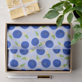 Botanische Pflaumen-Kollektion Blau Seidenpapier