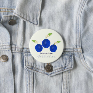 Botanische Pflaumen-Kollektion Button