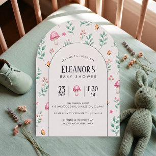 Botanische Pilz-Baby-Shower-Einladung Einladung