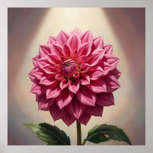 Botanische Pinke Dahlienblüte Poster