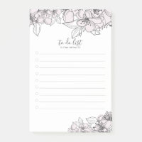 Botanische Post-It-Notes mit Hand-Drawn-Blume