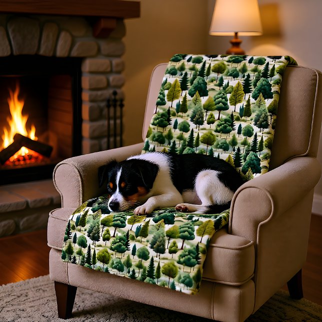 Botanische PrintIllustration Grünwald Fleecedecke (Von Creator hochgeladen)