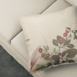 Botanische Printwerbung aus Burgund und Creme | Ki Kissen
