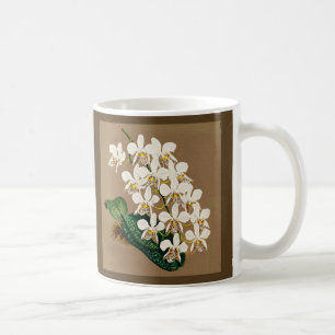 Botanische Printwerbung für Weiße Orchideen, Hinte Kaffeetasse