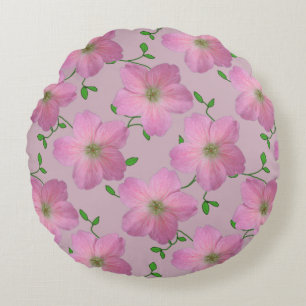 Botanische rosa Pelargonie-Blume auf irgendeiner Rundes Kissen