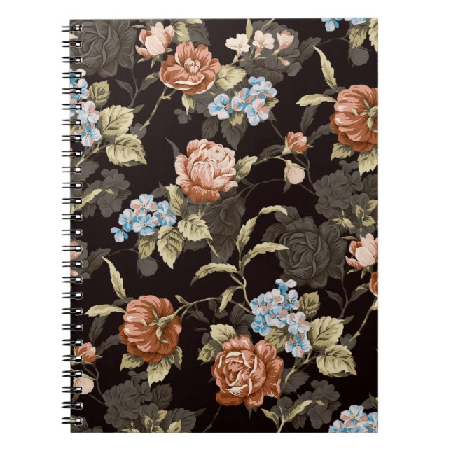 Botanische Rose: abstraktes Blumenmuster. Notizblock (Vorderseite)