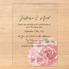 Botanische Rose Acryleinladungen