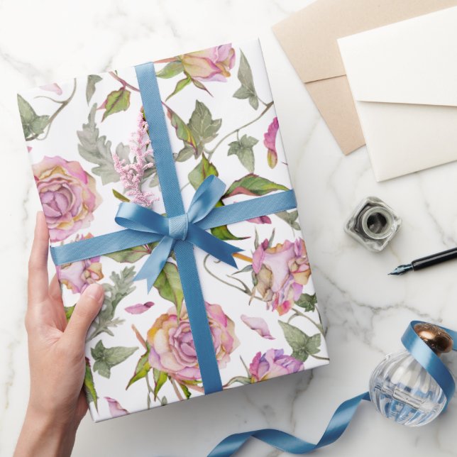 Botanische Rose Boho Geschenkpapier (Schenken)