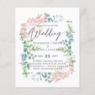 Botanische Rose Gold Sage Botanisches Hochzeitbudg