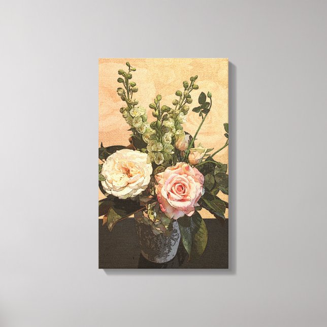 Botanische Rose Leinwanddruck (Vorderseite)