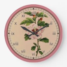 Botanische Rose-Uhr in 3 Stilen