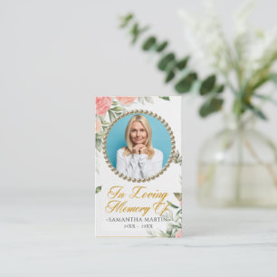 Botanische Rosy Blush Foto Beerdigungskarte Visitenkarte
