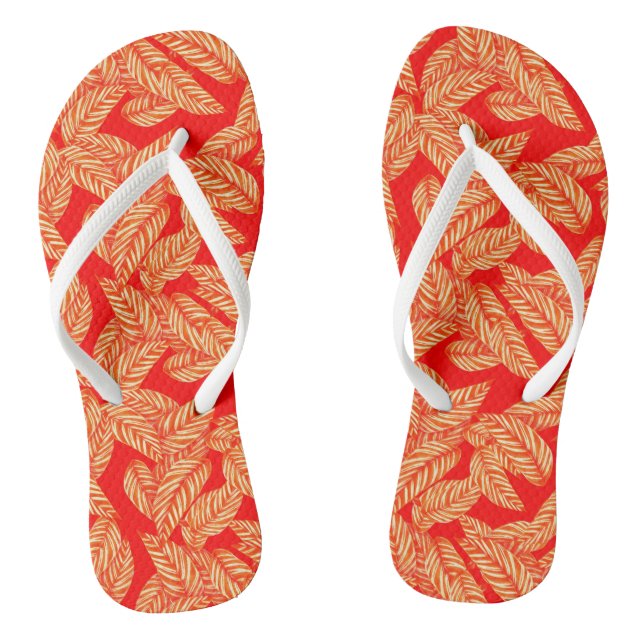 Botanische rote Blätter Flip Flops (Fußbett)