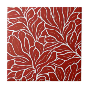 Botanische Rote Blume Fliese