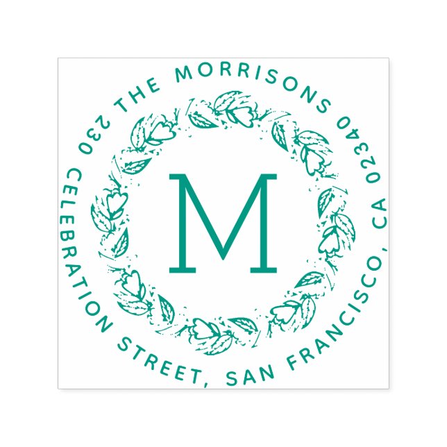 Botanische Rücksendeadresse Permastempel (Design)