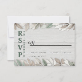 Botanische rustikale Blätter Hochzeit des RSVP Karte