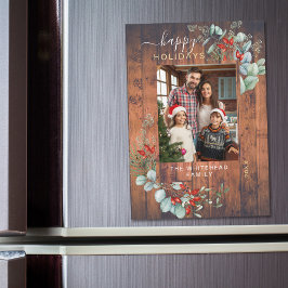 Botanische Rustikale Cherry Wood Holiday Magnet Ca