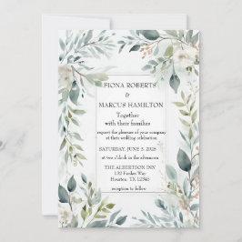 Botanische Rustikale Hochzeit Einladung