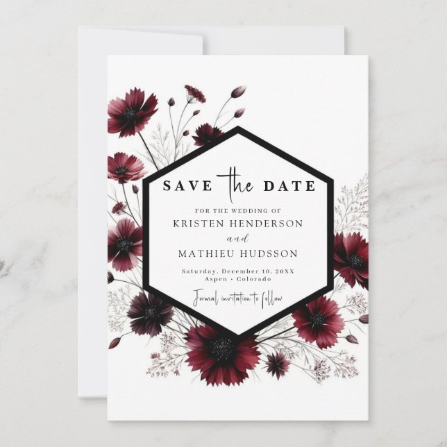 Botanische Rustikale Hochzeit Save The Date (Vorderseite)