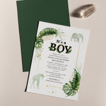 Botanische Safari Elephant Giraffe Babydusche
