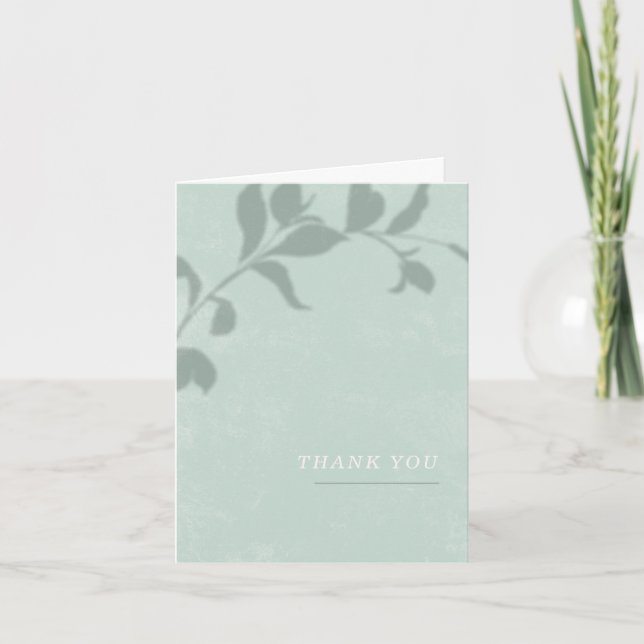 Botanische Schattenhochzeit Dankeschön-Karte - Grü Dankeskarte (Vorderseite)