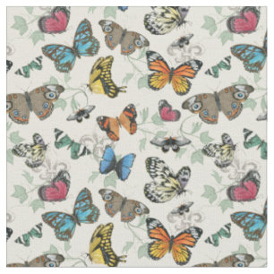 Botanische Schmetterlinge belästigende Printwerbu Stoff