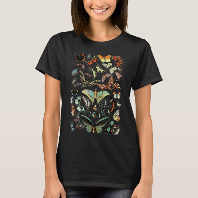 Botanische Schmetterlinge Muster Klassischer T - S T-Shirt (Vorderseite)