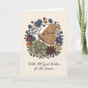 Botanische Schmetterlings-Saison-Grüße Karte