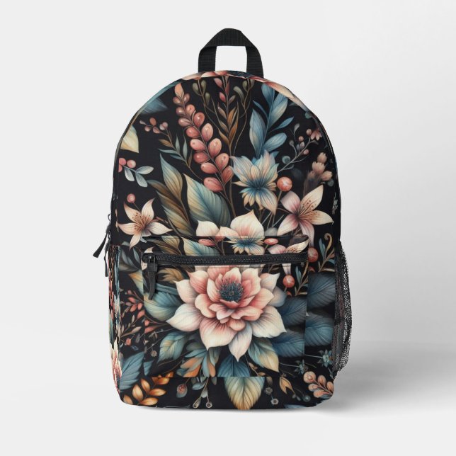 Botanische Schönheit Bedruckter Rucksack (Vorderseite)
