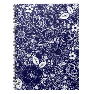 Botanische Schönheit Blau Notizblock