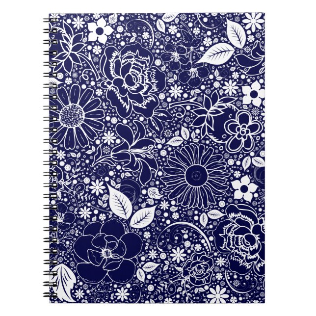Botanische Schönheit Blau Notizblock (Vorderseite)