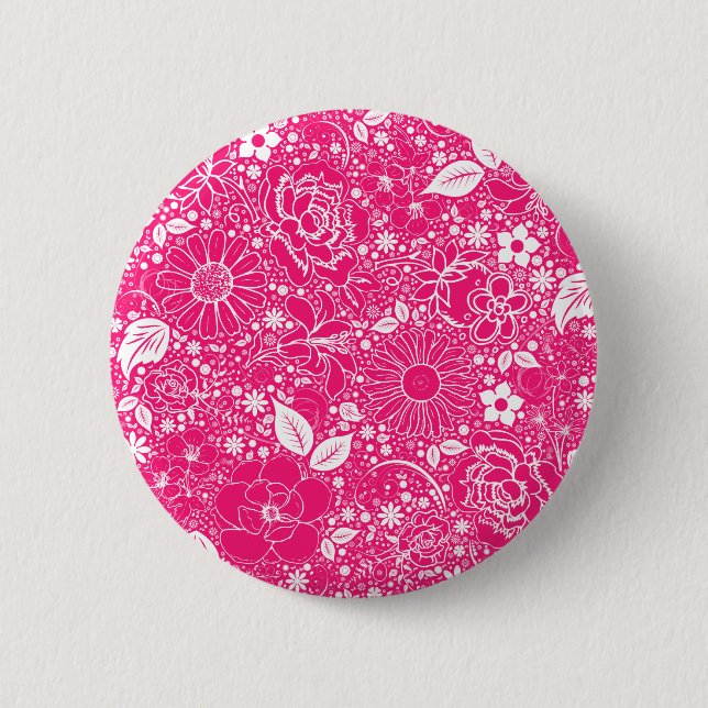 Botanische Schönheit HOT PINK Button (Vorderseite)