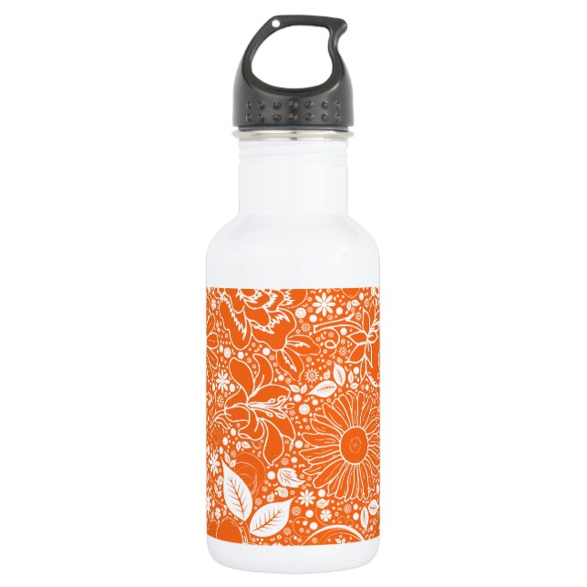 Botanische Schönheit Orange Trinkflasche (Vorderseite)