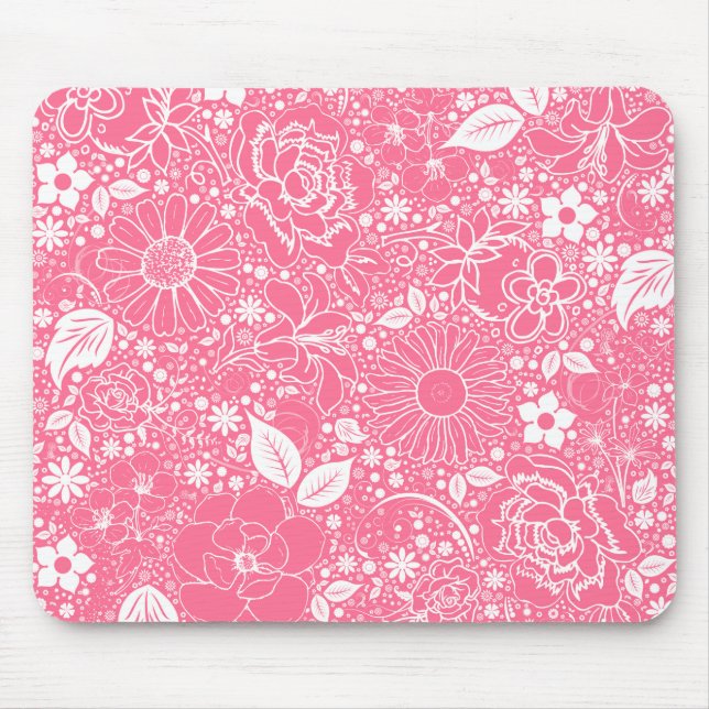 Botanische Schönheiten hellrosa Mousepad (Vorne)