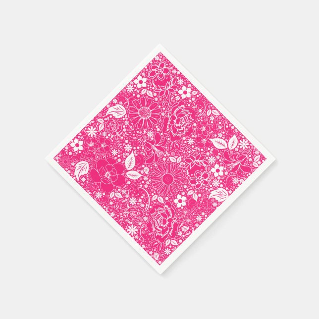 Botanische Schönheiten Hellrosa Party Napkins Serviette (Ecke)