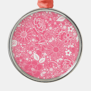 Botanische Schönheiten Lt Pink Premium Runde Ornam Silbernes Ornament